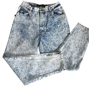 VINTAGE Sasson Jeans Womens Tapered Leg High Rise Mom Acid Wash Denim Blue 13